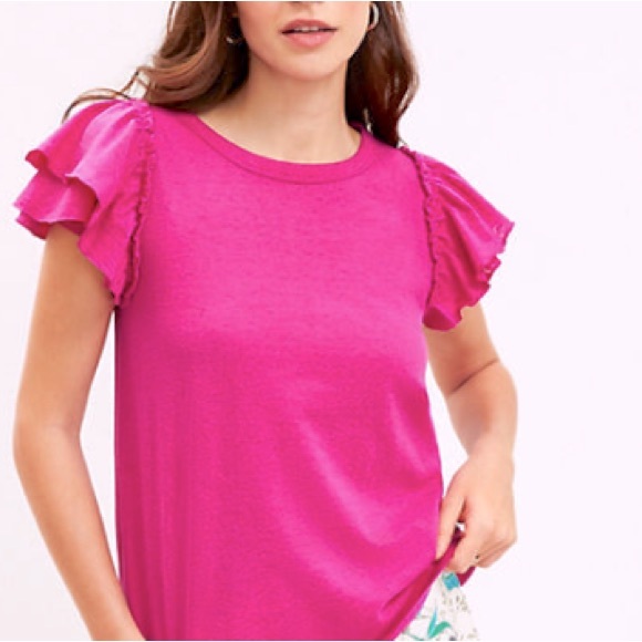 🎈Sale🎈Loft Ruffle Detailed Sleeve Top - Picture 1 of 6